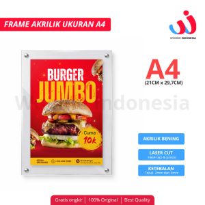 Frame Akrilik A4 Display Menu Akrilik Bingkai Poster Akrilik