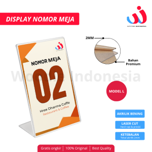 Display Label Nomer Meja Nama Meja Type L Pajangan Nomor Meja Akrilik Display Foto