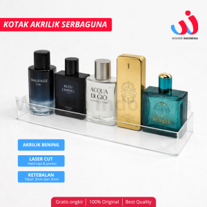 Kotak Akrilik Tempat Penyimpanan Obat-obatan, Uang Kasir, Alat Tulis & Aksesoris 25x10x3