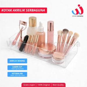 Kotak Akrilik Tempat Penyimpanan Obat-obatan, Uang Kasir, Alat Tulis & Aksesoris 20x10x3