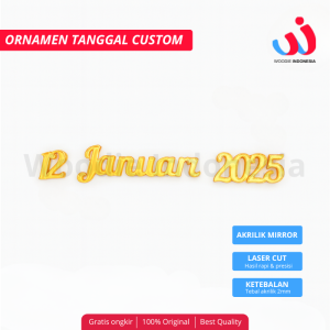 Custom Tanggal dan Nominal Dekorasi Mahar Akrilik Gold 2mm