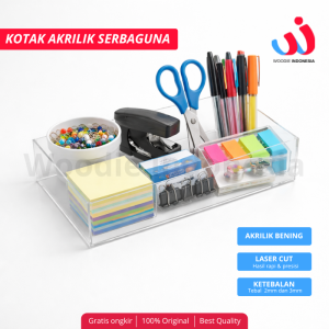 Kotak Akrilik Tempat Penyimpanan Obat-obatan, Uang Kasir, Alat Tulis & Aksesoris 25x10x5