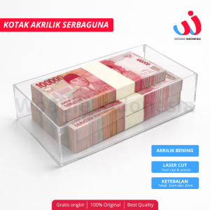 Kotak Akrilik Tempat Penyimpanan Obat-obatan, Uang Kasir, Alat Tulis & Aksesoris 15x10x5