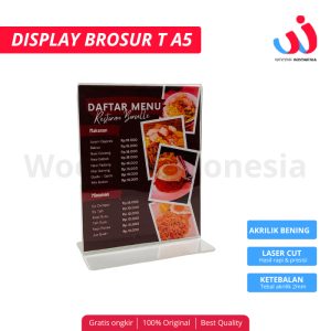 Tentcard Akrilik Tempat Display Brosur Acrilyc  A5 & A6 Model  L dan T Akrilik Tempat Brosur dan Dispay Scan Qris
